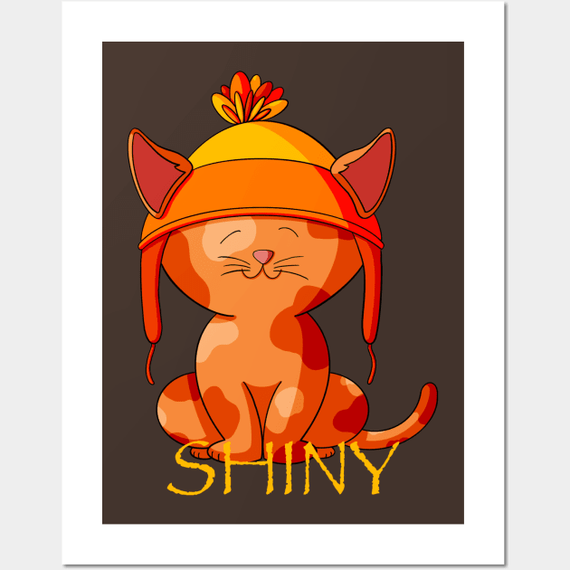 Shiny Ginger Cat Wall Art by Alisha Ober Designs